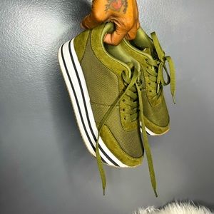 Mean green platform sneakers